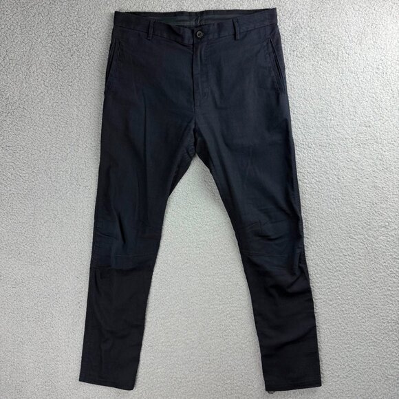 Lanvin Pants Mens Euro 46 Small S Navy Blue Ankle Zip Skinny Fit Biker Moto 1 - Picture 2 of 10